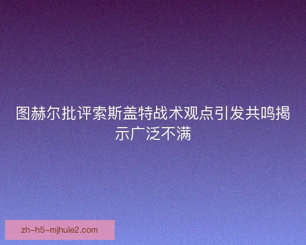 图赫尔批评索斯盖特战术观点引发共鸣揭示广泛不满 图赫尔批评索斯盖特战术观点引发共鸣揭示广泛不满